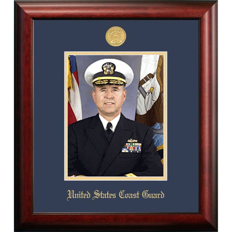 Patriot Frames Coast Guard 8x10 Portrait Frame Gold Medallion