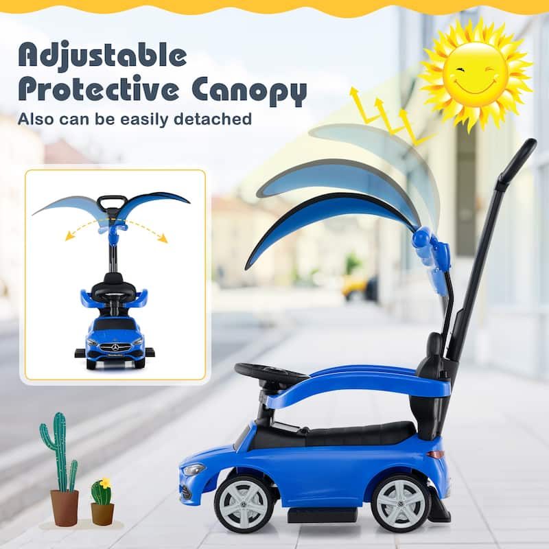 Costway Kids Ride on Push Car Mercedes-Benz Licensed 3-in-1 Sliding