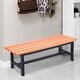 preview thumbnail 12 of 14, Outdoor Anticorrosive Wood Bench With Black Iron Legs