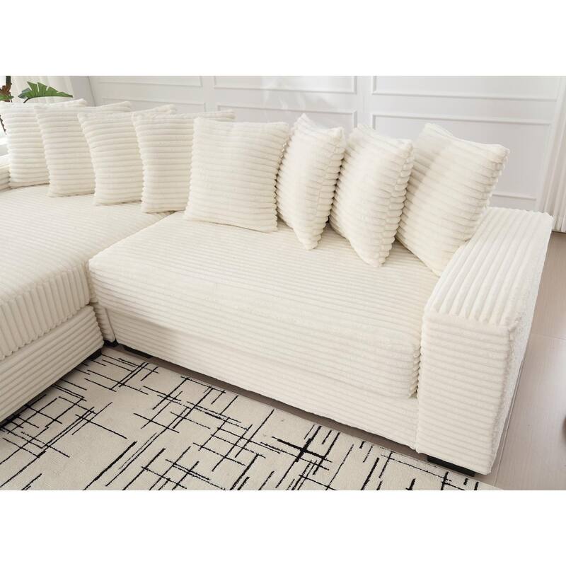 Sofa 111-in Casual Beige 2 -seater Left Reclining Sectional - 8' x 10'