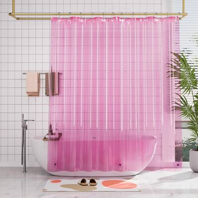 Clear Hot Pink Shower Curtain Liner, Lightweight
