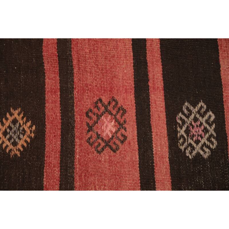 Hand Woven Oriental 100% Wool Carpet Southwestern Tribal Multi-Colored Kilim Area Rug - 9' 9'' X 5' 11''