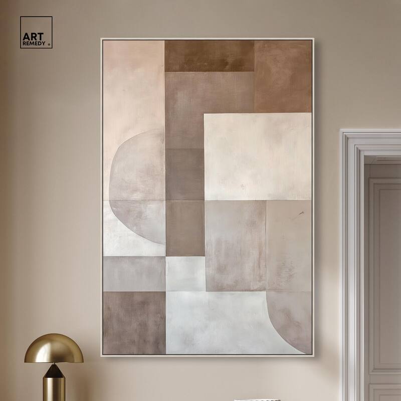 Neutral Tone Blocks II Canvas by Art Remedy
