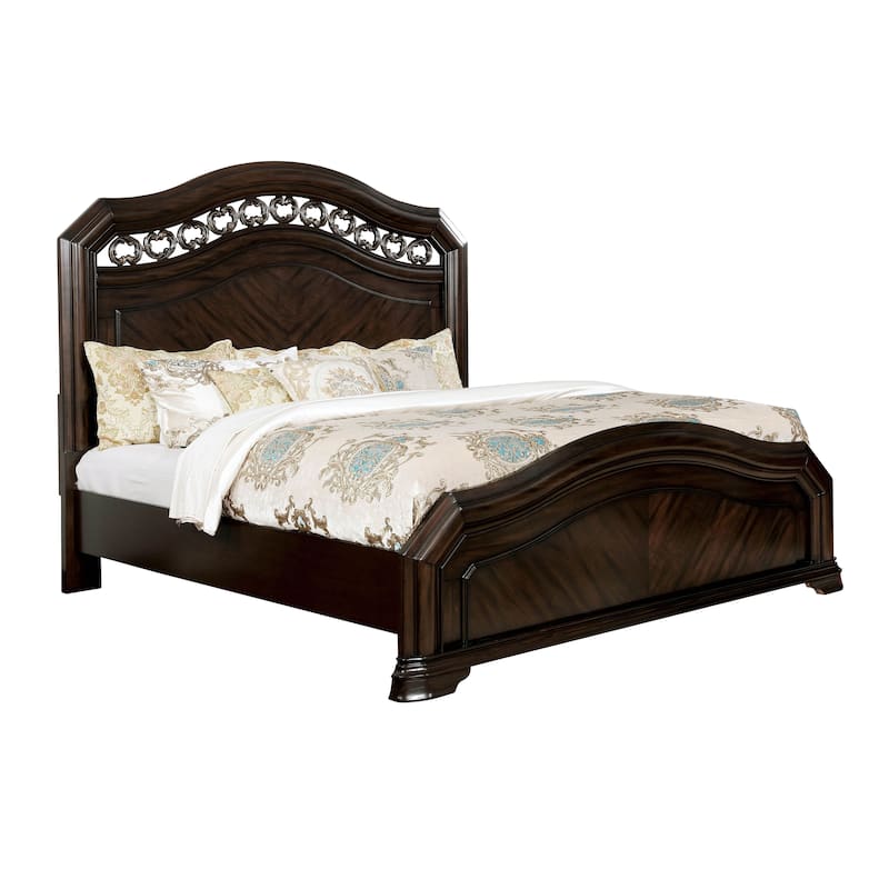 Furniture of America Hixi Traditional Espresso Solid Wood Paned Bed