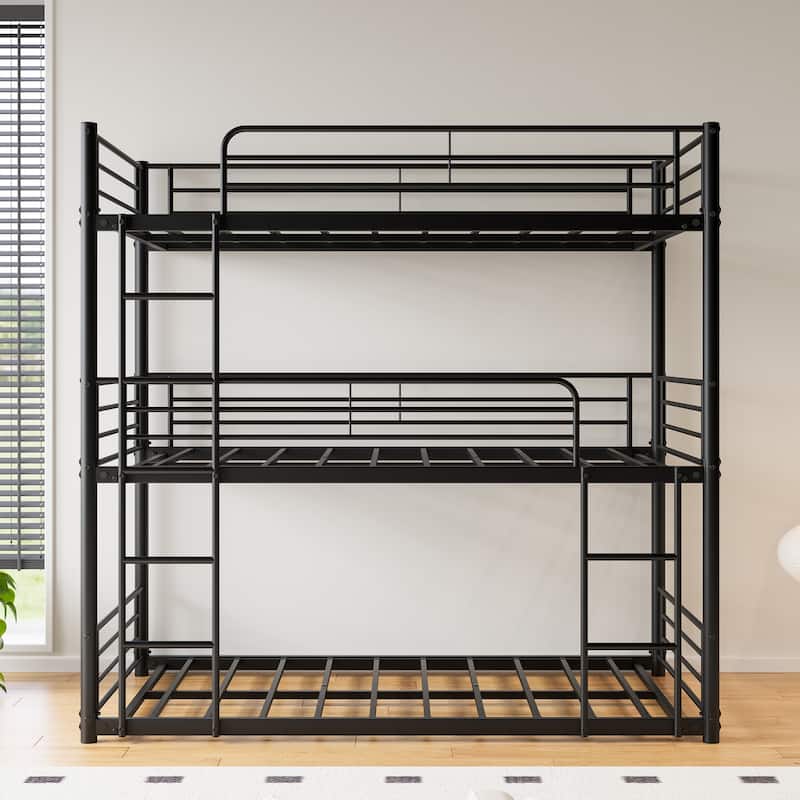 Twin Size Metal Platform Frame with Ladders
