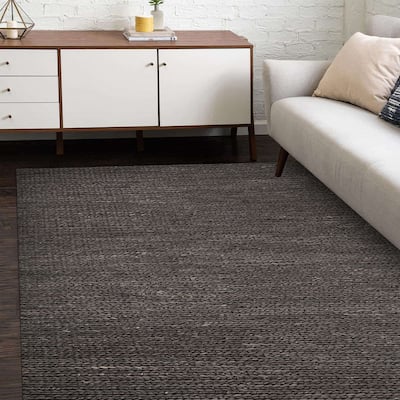 Overton Handmade Modern Contemporary Solid Area Rug