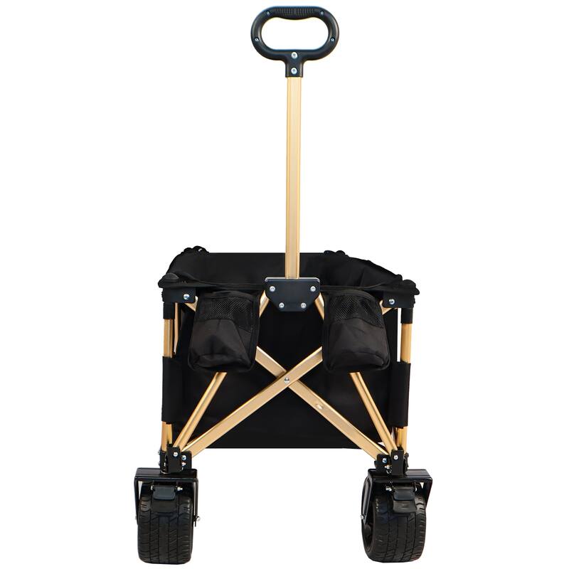 Collapsible Utility Wagon - 360° Rotating Wheels, Steel Frame, 200 lb Load, Compact Storage