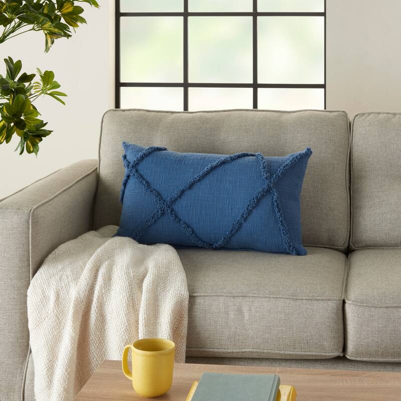 Mina Victory Distressed Diamond Boho Throw Pillow