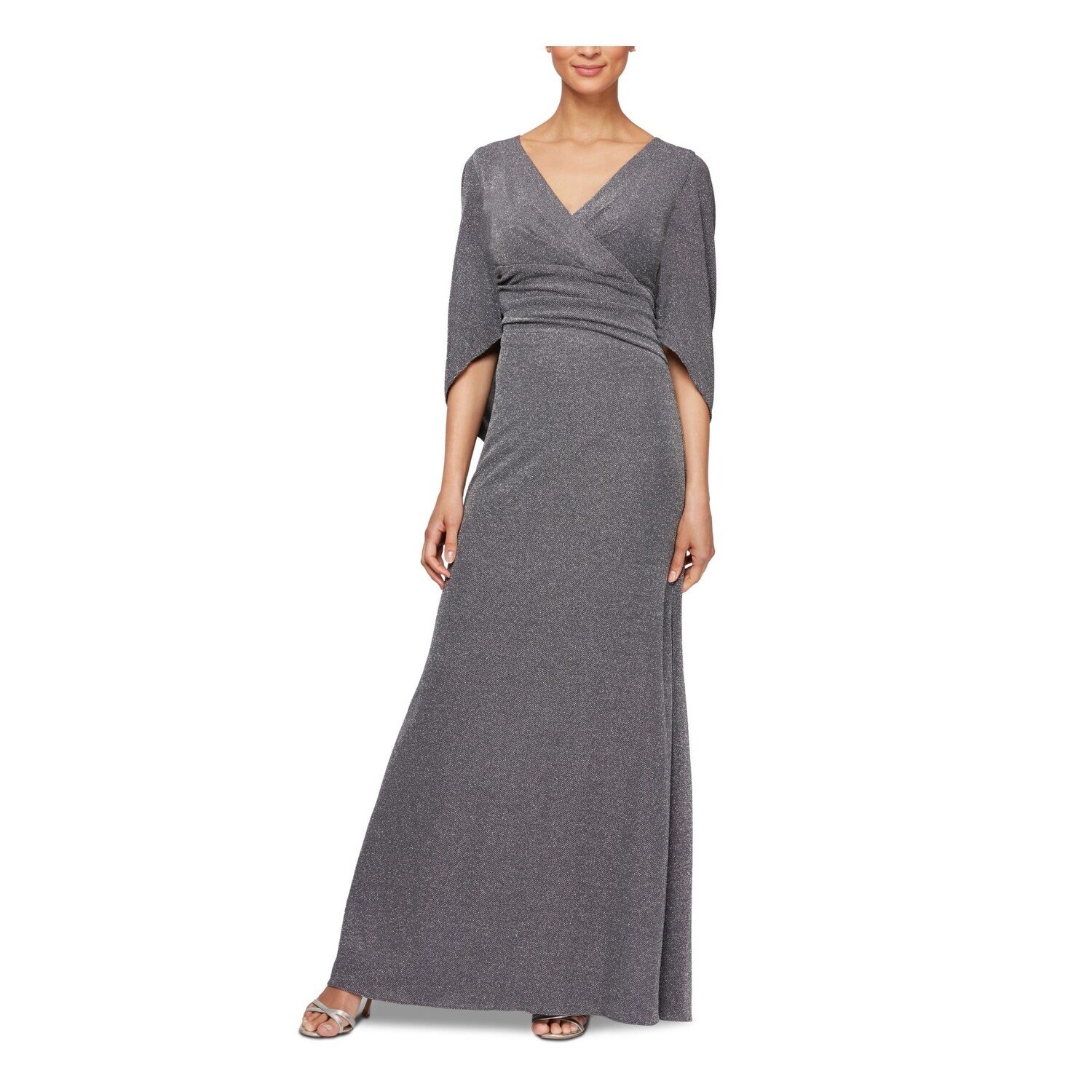 alex evenings silver dress