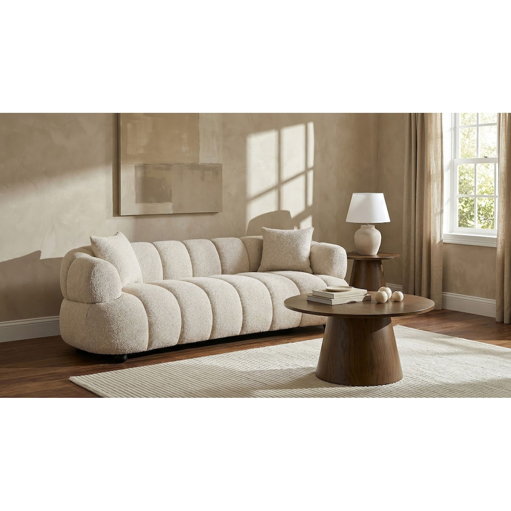Whitney Contemporary Channel Tufted Fabric Upholstered Sofa