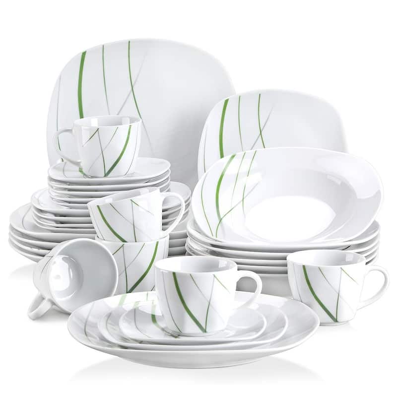 VEWEET Aviva Porcelain Dinnerware Set (Service for 6) - 30 Piece