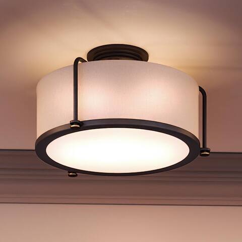 Luxury Minimalist Ceiling, 10.5"H x 17.5"W, with Modern Style, Estate Bronze, by Urban Ambiance - 10.50"H x 17.50"W x 17.50"Dep