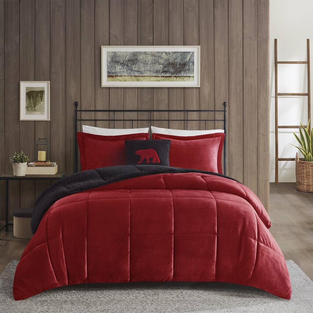 King UltraSoft Plush Comforter Set Red On Sale Bed Bath & Beyond