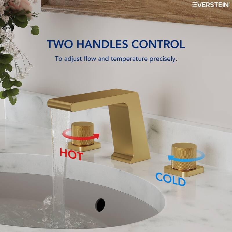 2 Pack, 3 Hole Widespread Bathtub Faucet with High Flow Waterfall Spout