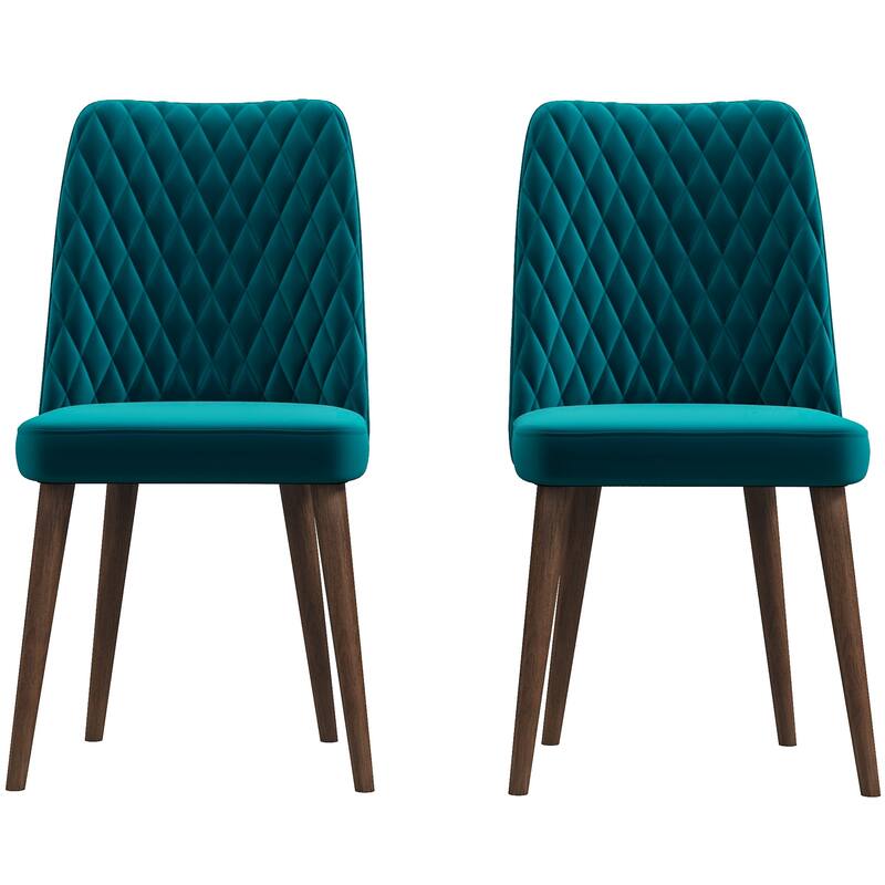 GDFStudio - Katie Mid-Century Modern Velvet Upholstery Dining Chair Set with Solid Wood Structure, Set of 2 - 20"