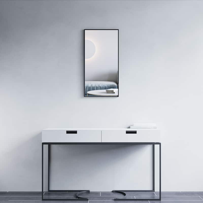 Catton Mirror - Rectangle 32" High - 16"W x 32"H x 1"D - Black