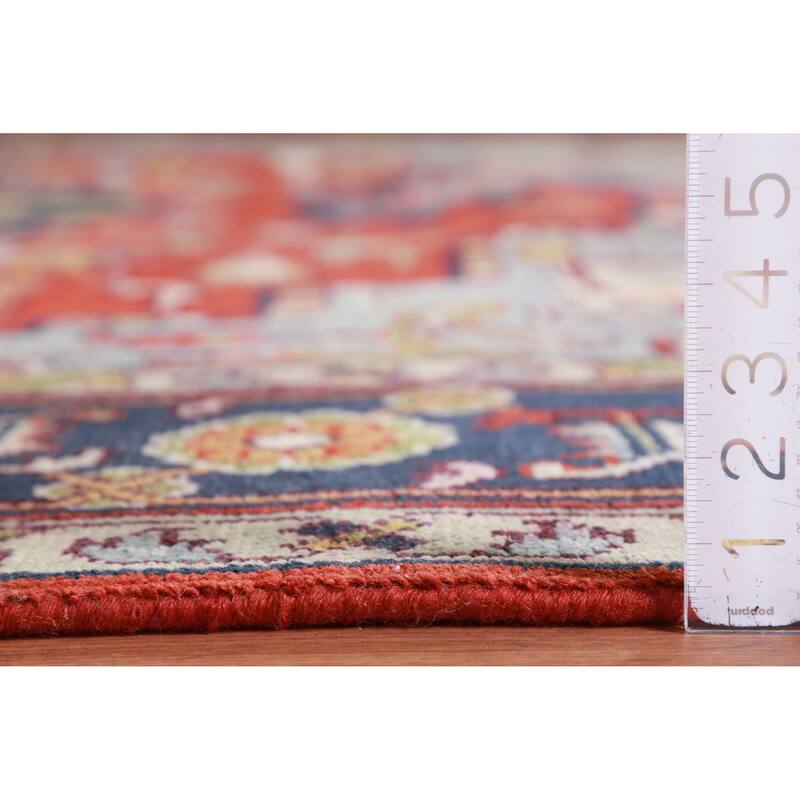 Hand Knotted Oriental 100% Wool Carpet Traditional Medallion Oranges & Rust Heriz (serapi) Area Rug - 12' 2'' X 8' 11''