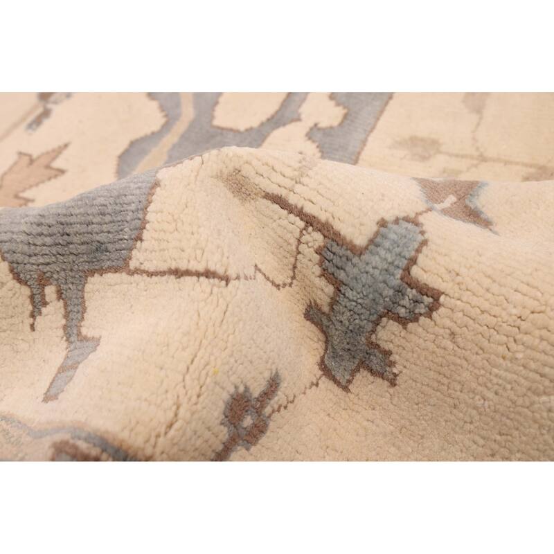 ECARPETGALLERY Hand-knotted Royal Oushak Ivory Wool Rug - 9'1 x 11'10