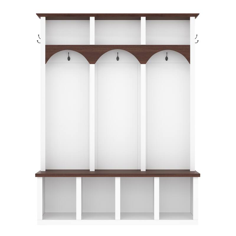 4-in-1 Entryway Organizer with Hooks and Cubbies