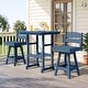 preview thumbnail 36 of 48, 3-Piece HDPE Counter Height Bar Set with 2 24.8'' Height Swivel Bar Stools and 29.92'' W Square Bar Table,Pub table sets of 3