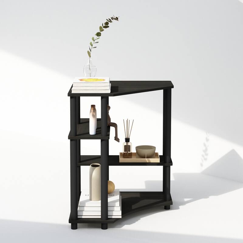 4 Tiers Wood Household Shelving Unit in Espresso/Black (31.1 in. W x 28.5 in. H x 22.5 in. D) - 31.1