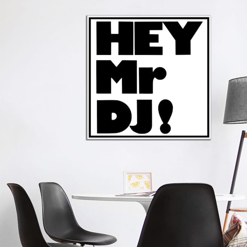iCanvas "Hey Mr Dj" by Hemingway Design Framed Canvas Print