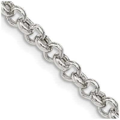 Curata 925 Sterling Silver Polished 4.25mm Rolo Chain Necklace (Lobster)