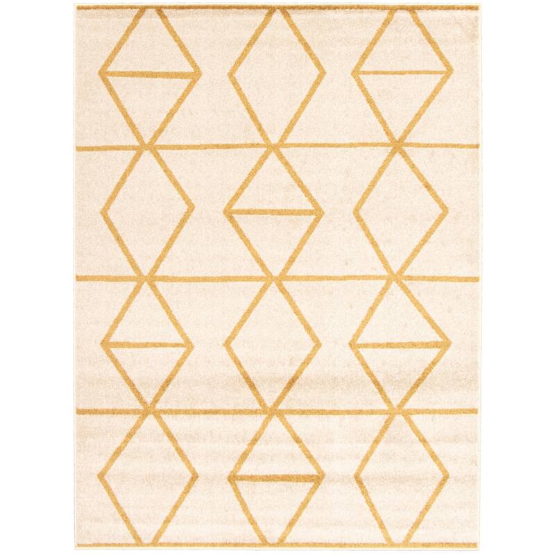 ECARPETGALLERY Ana Transitional Rug - 3'11" x 5'7" - ivory/ gold