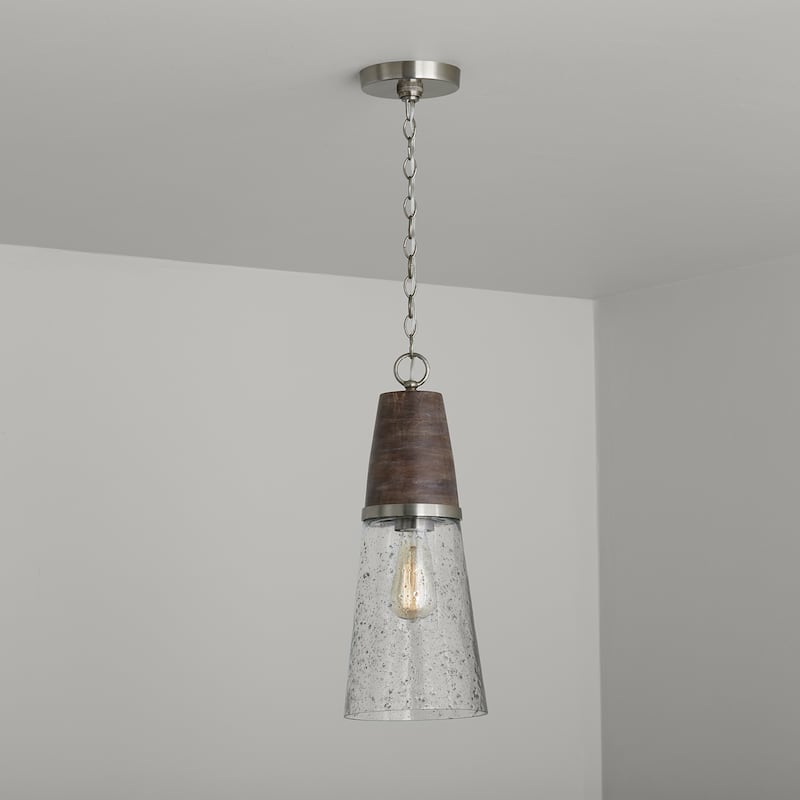 Connor 1-light Black Wash/ Matte Nickel Hanging Pendant - Black Wash/ Matte Nickel