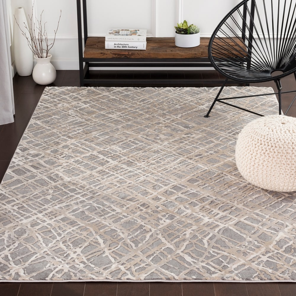 Livabliss Dalha Contemporary Grey/Khaki Area Rug
