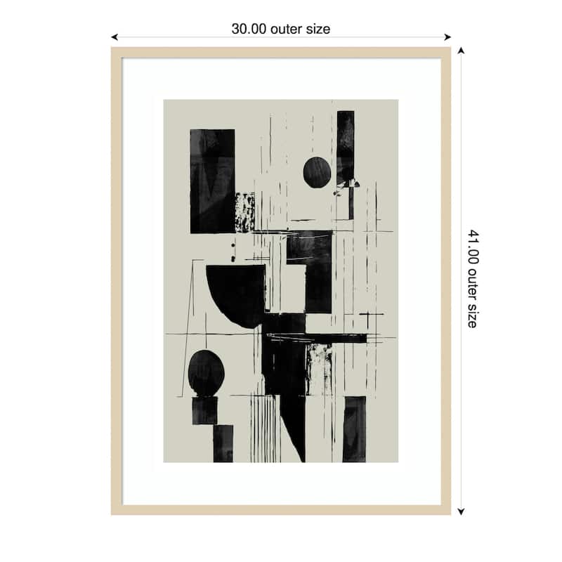 Interconnected No. 1 by Cartissi Wood Framed Wall Art Print - Natural - 30 x 41 in