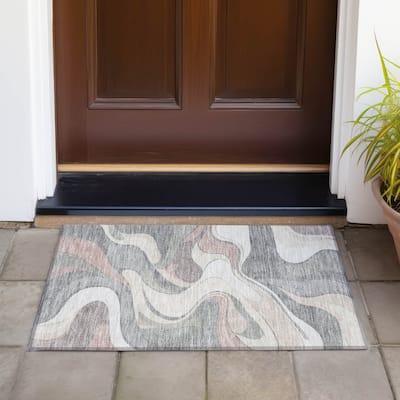 Machine Washable Indoor/Outdoor Soft Contemporary Chantille Rug