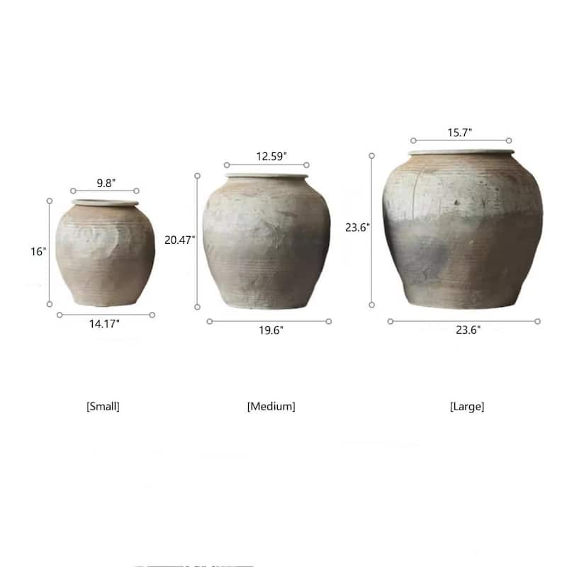 RusticReach Round Earthenware Pot - [A]-Small