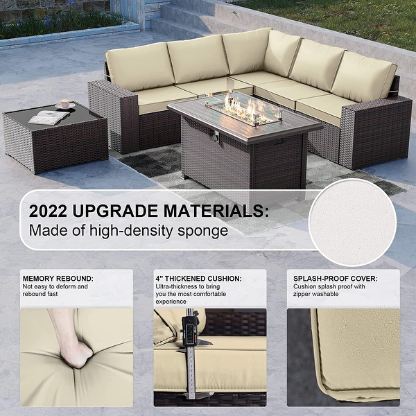 Outdoor Patio Furniture Set, All Weather PE Wicker Sectional