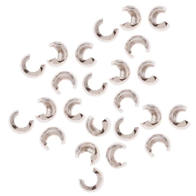 20 Sterling Silver Crimp Bead Covers Beading 2.4mm