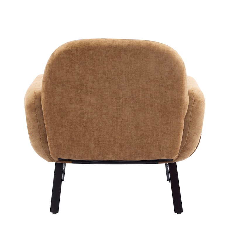 Christopher Knight Home - Modern Upholstered Accent Arm Chair with Round Arms and Solid Wood Legs
