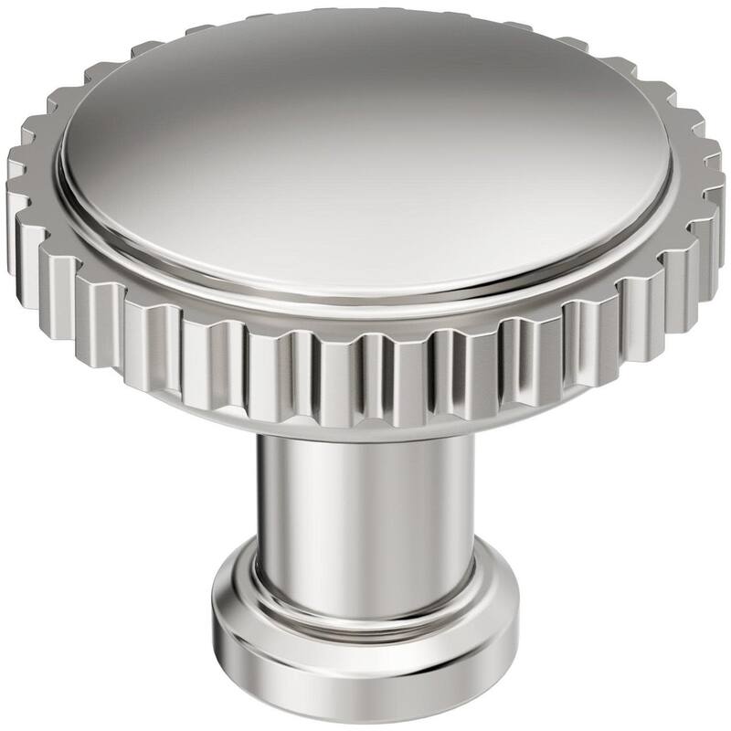 Amerock BP37800 Farewind 1-1/4" Fluted Mushroom Cabinet Knob - Polished Nickel