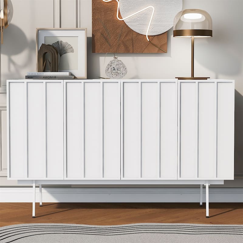 Modern Cabinet with 4 Doors - White