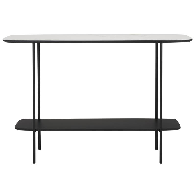 SAFAVIEH Bernadine Lower Shelf Console Table - 47.3 In. W x 15.8 In. D x 31.5 In. H - 47Wx16Dx32H - White/Matte Black