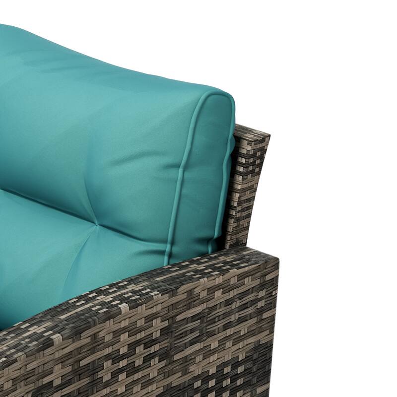Cruz 4-Piece Outdoor Wicker Cushioned Patio Set and Storage Table