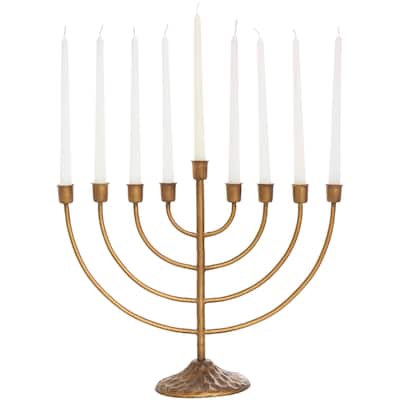 Metal Layered Arch Candelabra with Textured Base - Bronze - Roche River Decor - 13"W x 17"L x 14"H