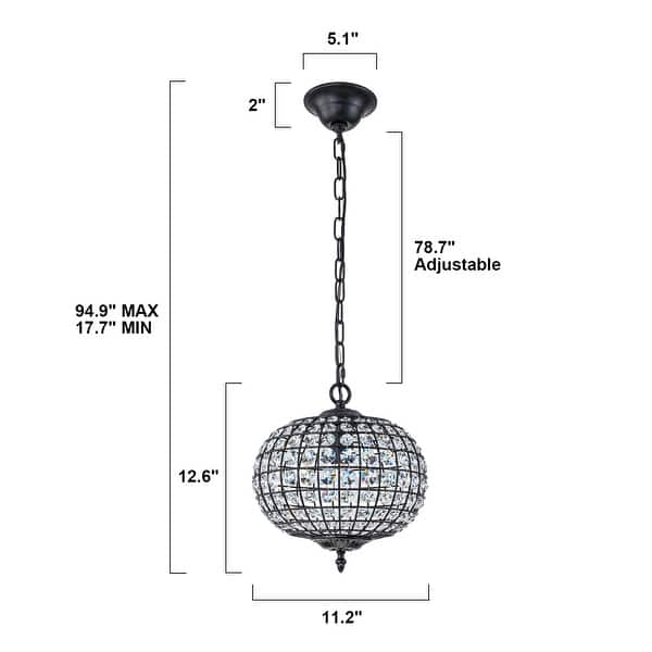 dimension image slide 3 of 7, Retro French 4/5-Light Antique Brass Globe Crystal Chandelier for Living/Dining Room