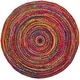 preview thumbnail 37 of 118, SAFAVIEH Georgine Handmade Braided Bohemian Cotton Rug 3' Round - Red/Multi - Round