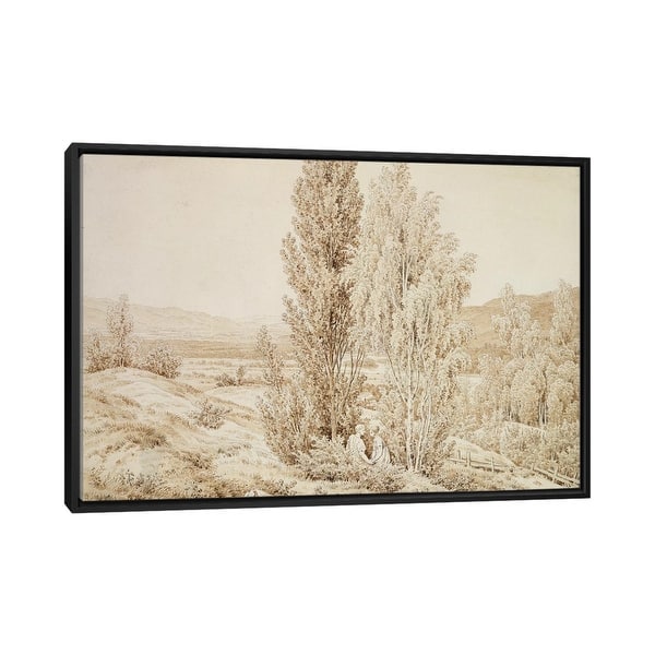 slide 2 of 12, iCanvas "Summer " by Caspar David Friedrich Framed Canvas Print Black - 26x40