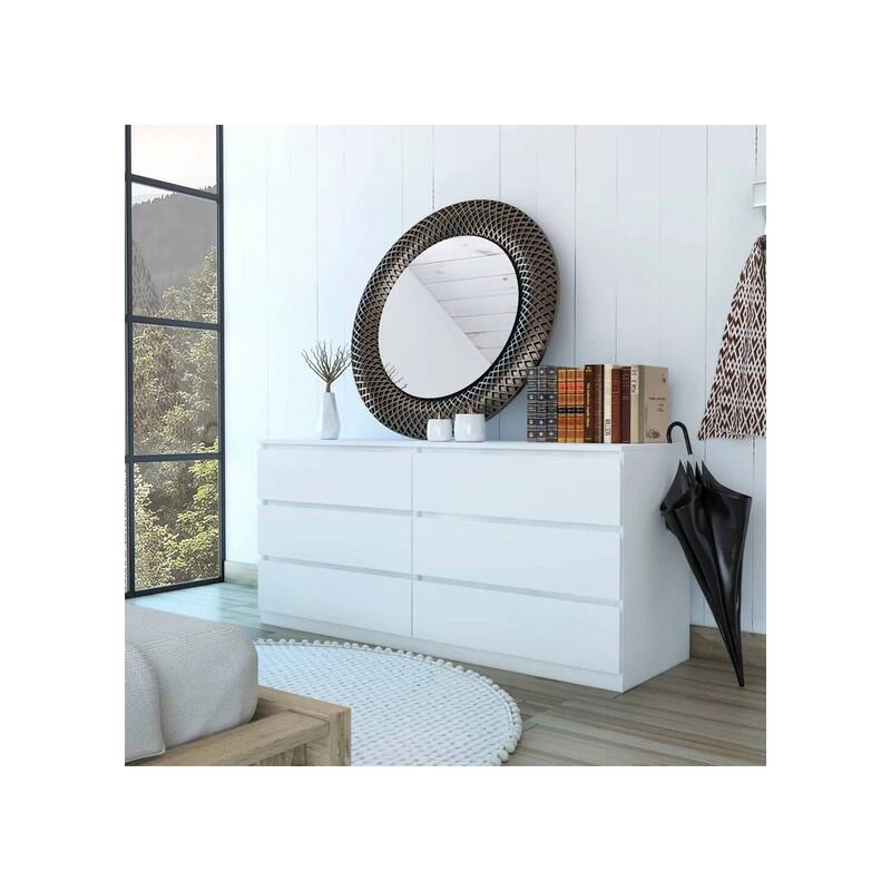 White Modern Dresser with Smooth Gliding Drawers, Clean Contemporary Look, and Versatile Storage Solution