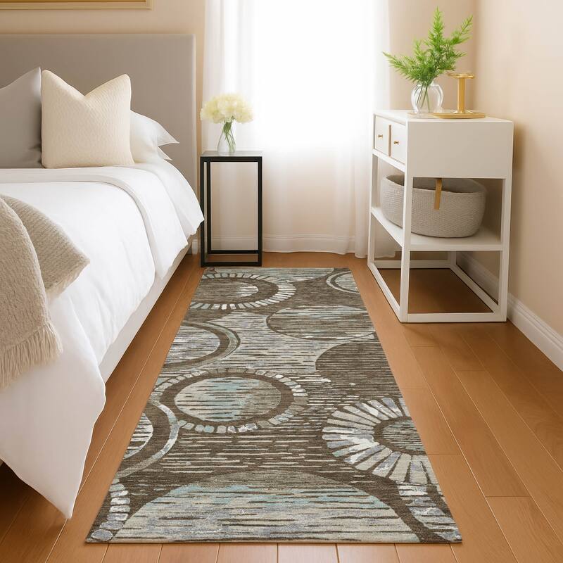Machine Washable Indoor/ Outdoor Modern Grover Chantille Rug