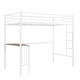 preview thumbnail 15 of 13, Twin Loft Bed with Built-in Desk and Guardrails, White