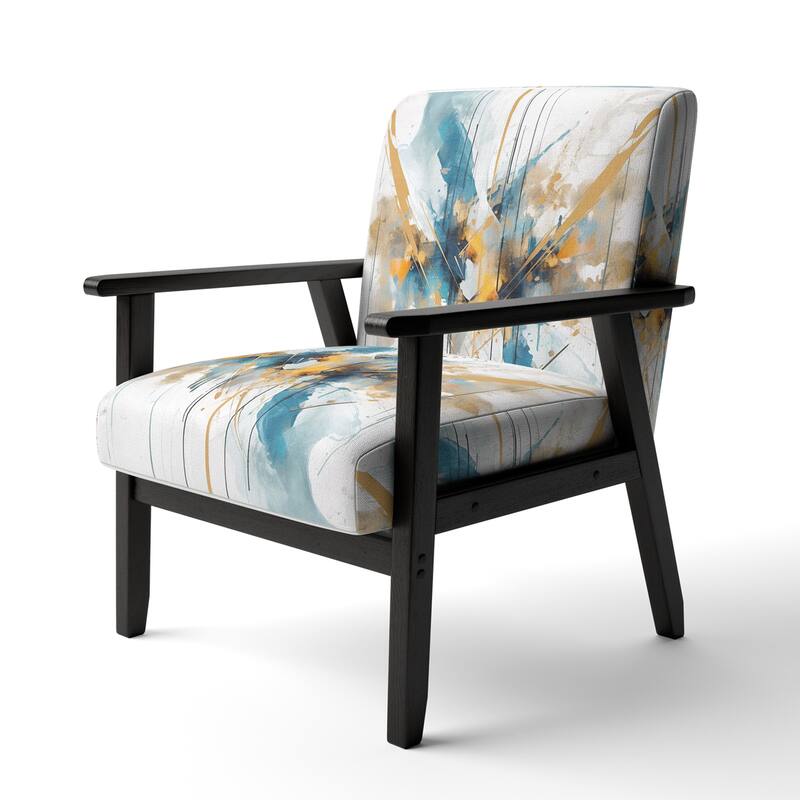 Designart "Teal and Gold Elegance" Upholstered Minimalism Accent Chair and Modern & Contemporary Arm Chair - Multiple Color