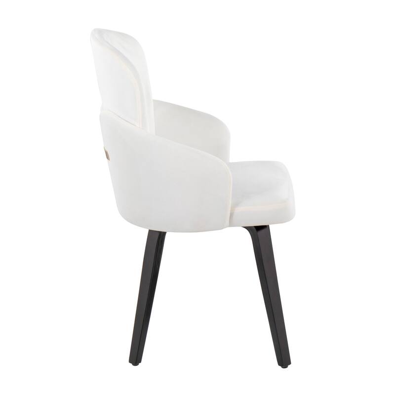 Silver Orchid Dahlia Dining Chair with Wood Legs (Set of 2)