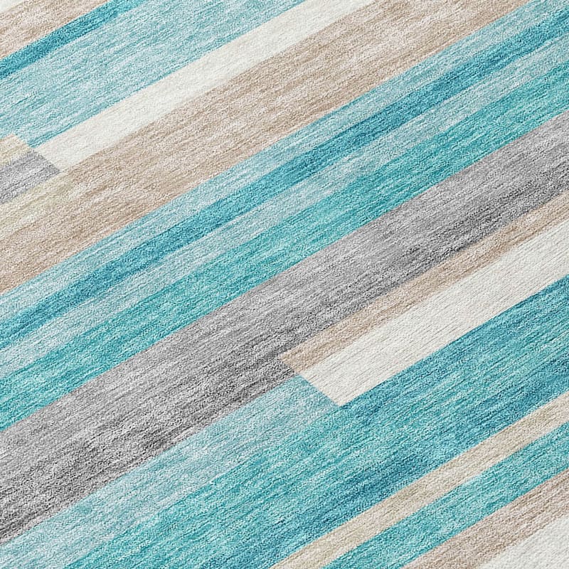 HomeRoots Striped Transitional Rectangle Outdoor Rug
